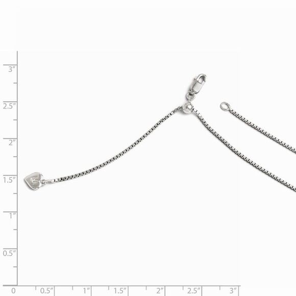 1.1mm Sterling Silver Adjustable Box Chain Necklace, 30 Inch - Picture 2 of 5